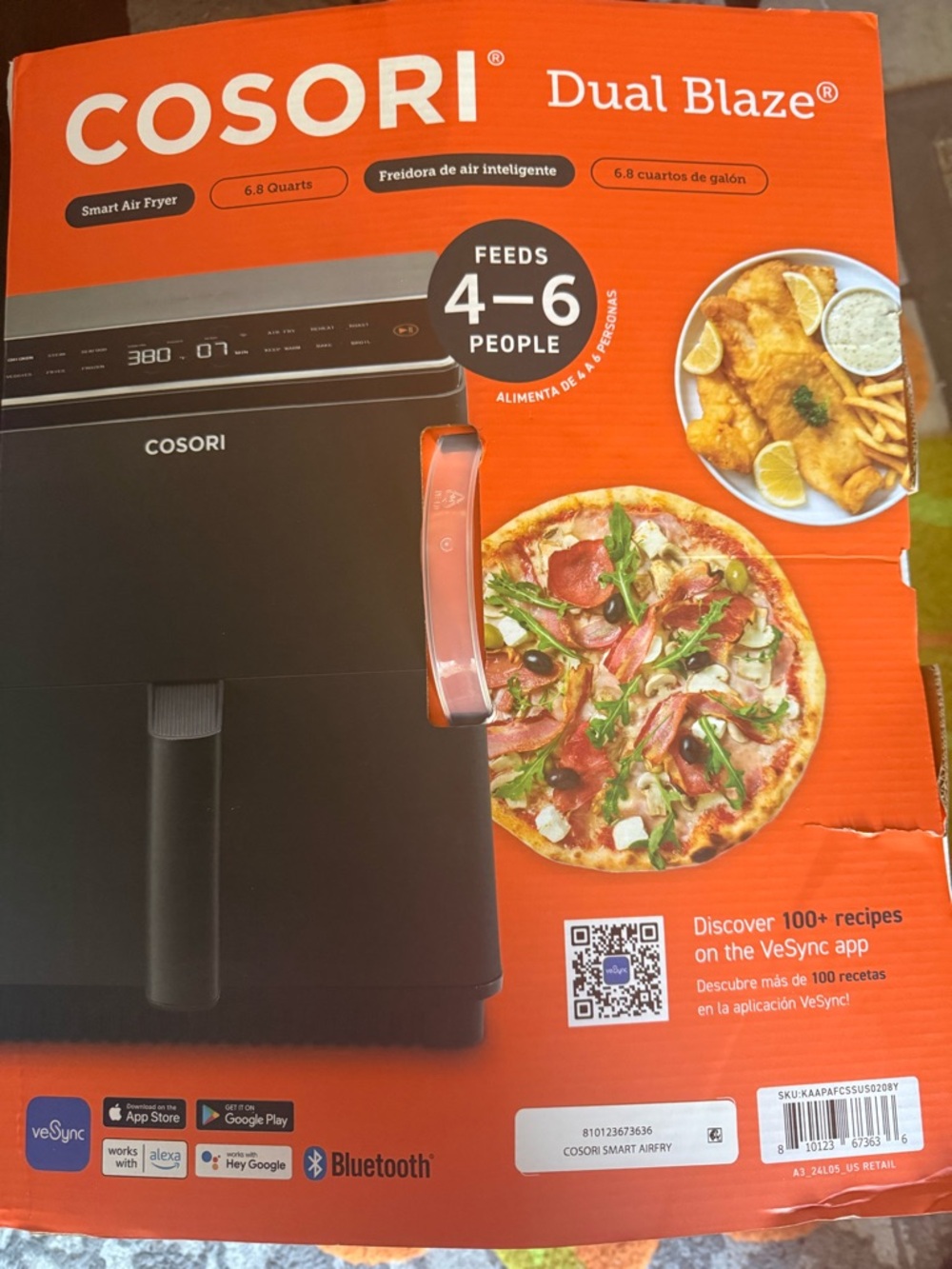 Dual Blaze Black Smart Air Fryer - 6.8 Quart